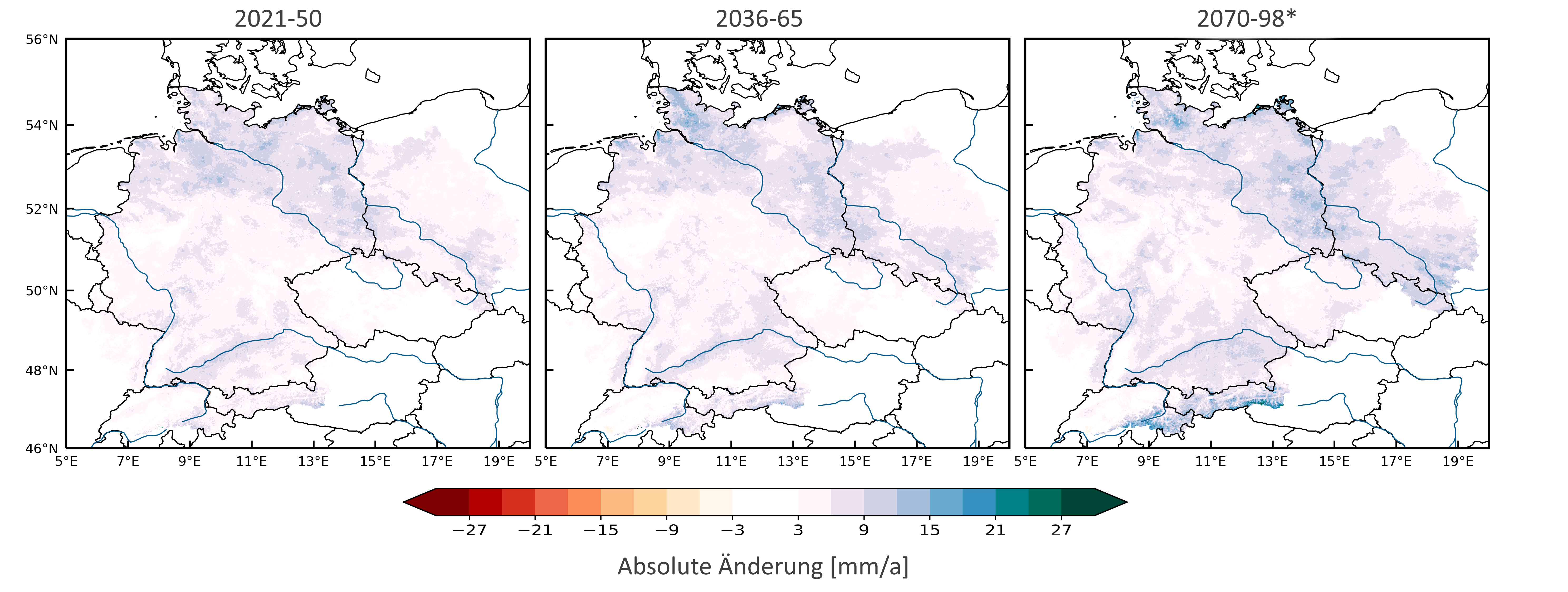 Median der absoluten &Auml;nderung der j&auml;hrlichen Grundwasserneubildung