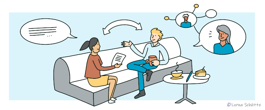 Zwei Personen im Gespr&auml;ch (&copy; Lorna Sch&uuml;tte)