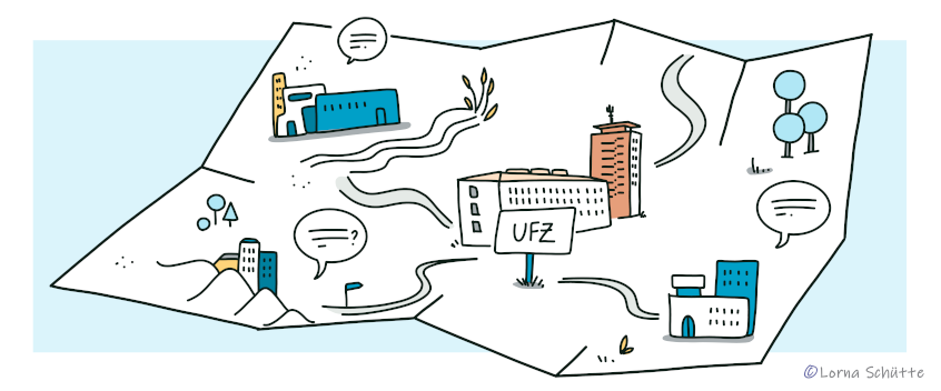 Landkarte mit verschiedenen Geb&auml;uden (&copy; Lorna Sch&uuml;tte)