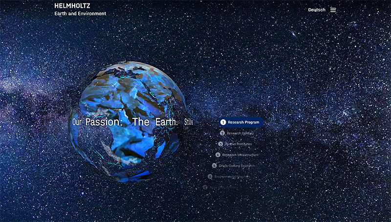 Landing Page of the Helmholtz Research Area "Earth and Environment"