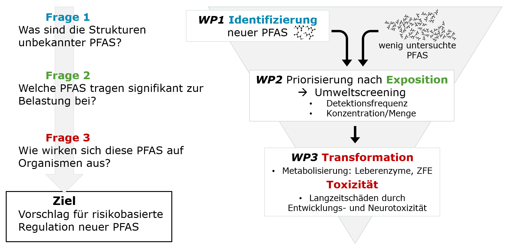 &Uuml;berblick Fragestellung PFAS Risk Projekt