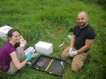 First soil-sampling for field study about resistance genes in floodplains