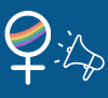 Symbol for Antifeminism, the symbol for women with a megaphone directed at it.
