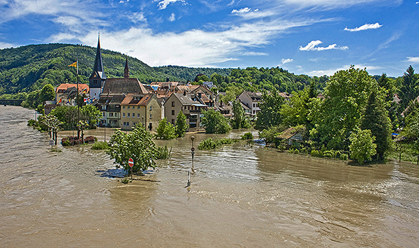 ood due to heavy rainfall at Neckargemund at the Neckar river in southern Germany in early summer. Source: Jens Hertel , Adobe Stocks, #441425883