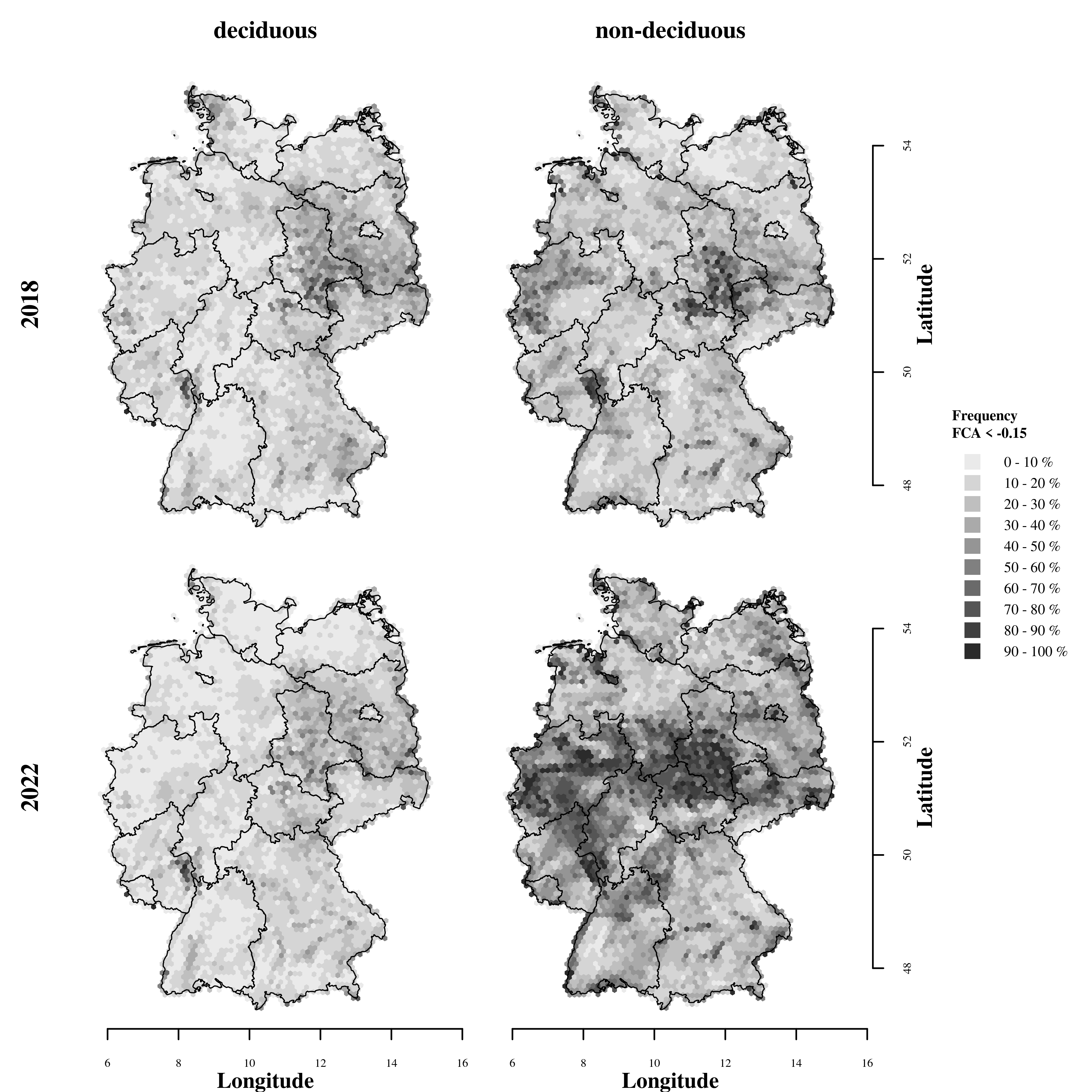 Changing forest condition in Germany between 2018-2022
