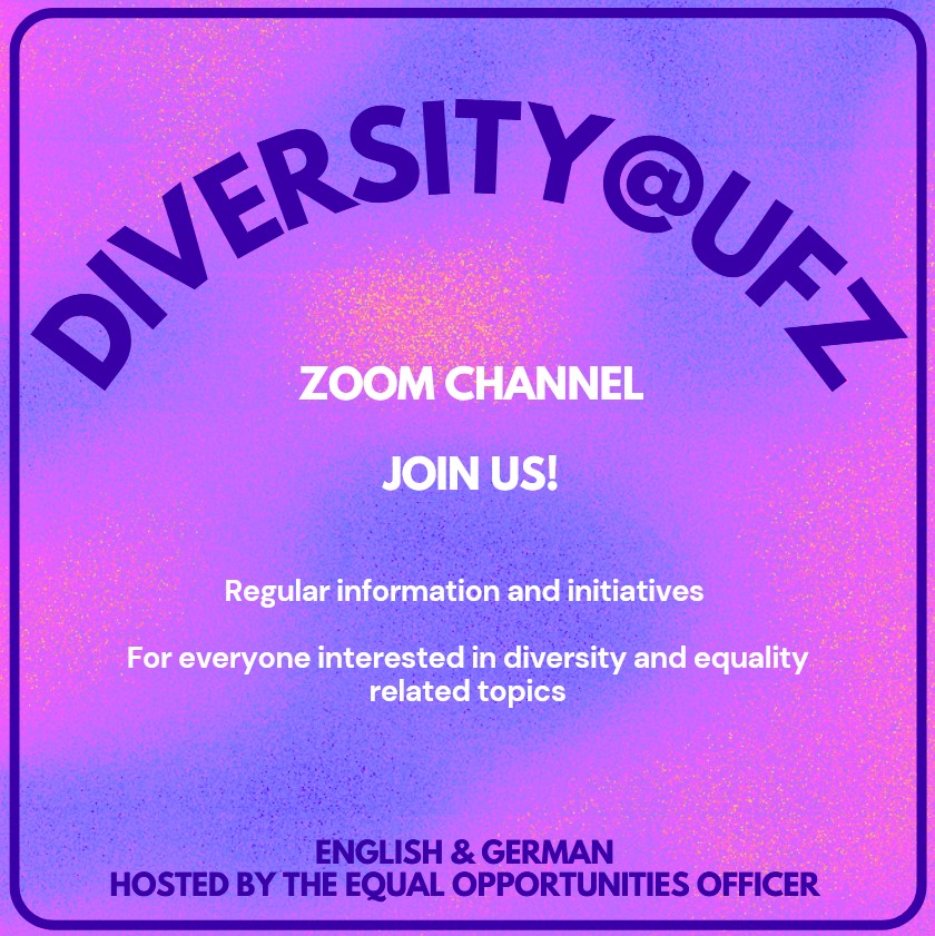 Poster des Diversity@UFZ Zoom Kanals.