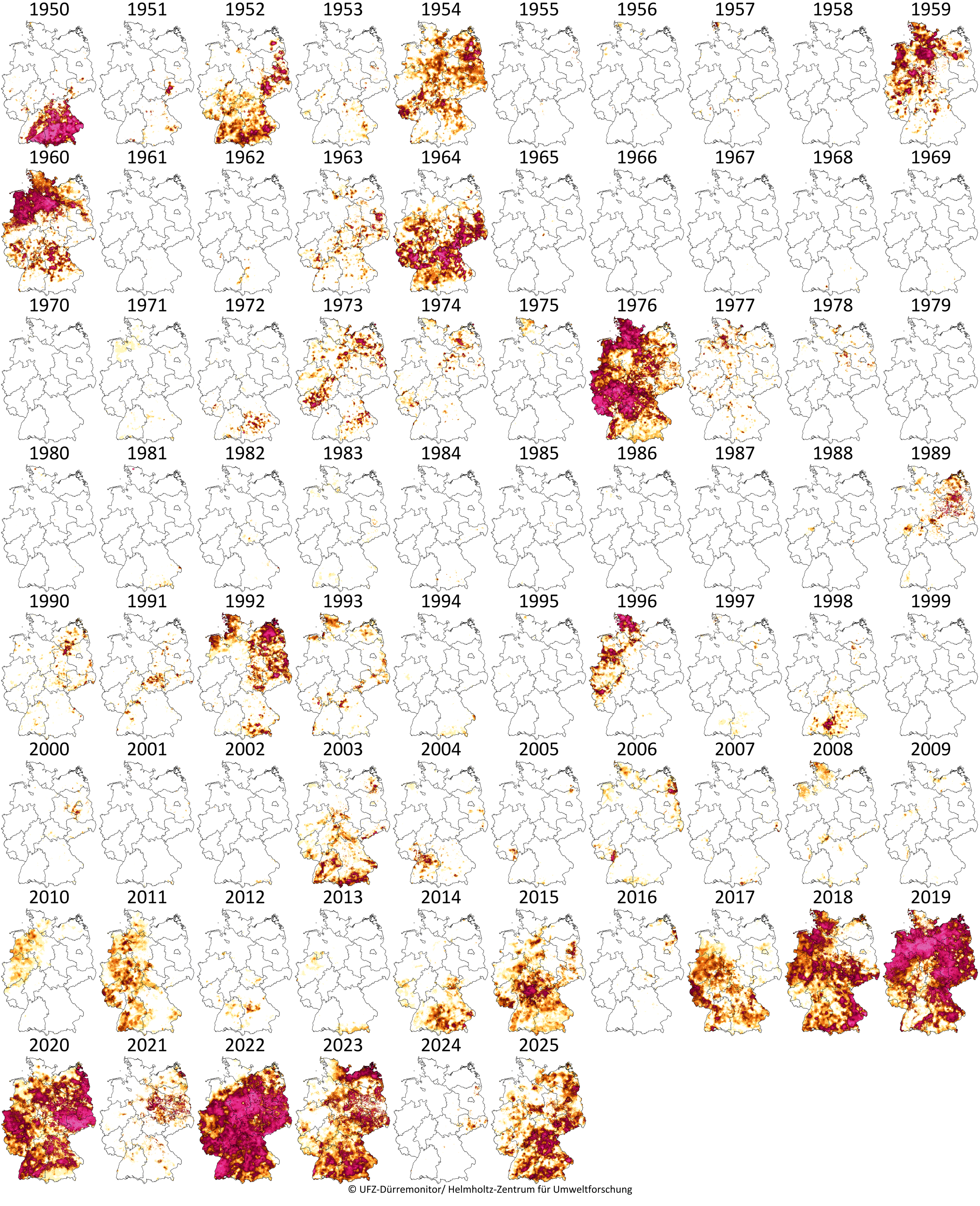D&uuml;rreintensit&auml;t f&uuml;r den Gesamtboden in den meteorologischen Sommermonaten Juni bis August